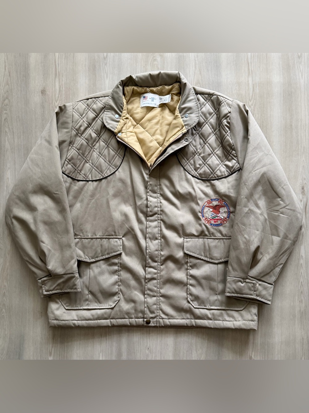 Vintage NRA Life Member Hunting Shooting Jacket Hooded Thinsulate Sz XL